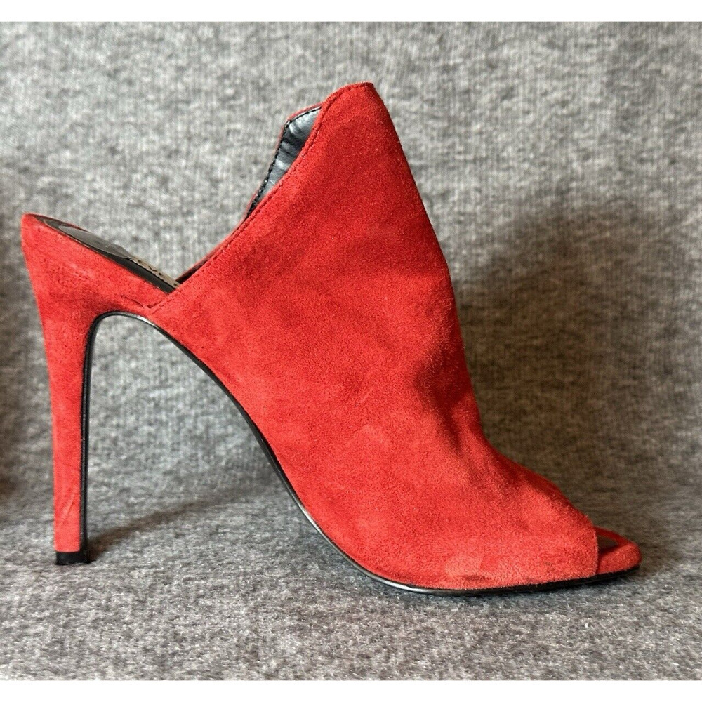 Steve Madden Shoes Womens 7 Red Suede Leather SOOKI High Heel Open Toe Stiletto - Picture 5 of 15